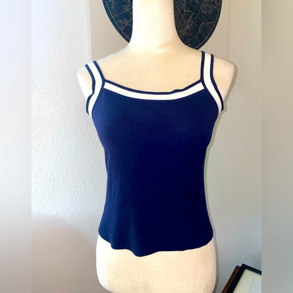 Navy Blue Strap Sweater